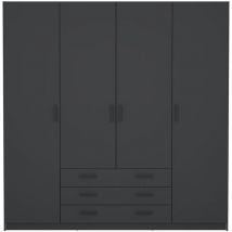 Ebuy24 - Armario 4 puertas y 3 cajones L195,5 cm - print