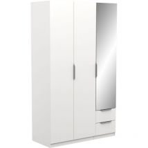 Miroytengo - Armario con Espejo en Color Blanco Mate Moderno Ghost 203x119 cm Almacenaje y Funcionalidad