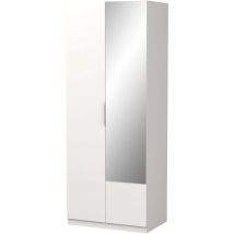 Miroytengo - Armario Alto Con Espejo Ghost Estilo Moderno Color Blanco Mate 203x79 cm