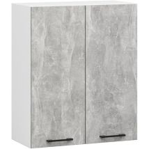 Armario colgante de cocina alto Akord oliwia Blanco 60 cm 2 puertas frente en color Gris hormigón 60x30x72 cm