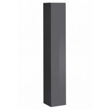 Armario colgante Vitrina Mueble de Salón Armario de pared 1 puerta 4 compartimentos 30x180x30cm Modelo Berit 30x180 Gris brillo