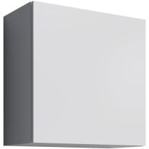 Lettiemobili - Armario colgante Vitrina Mueble de Salón Armario de pared 1 puerta 60x60x30cm Modelo Aitana Q1 Blanco Acabado en Brillo