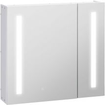 Kleankin - Armario con espejo de baño con luz led armario de baño colgante con 2 puertas función de memoria interruptor táctil estilo moderno