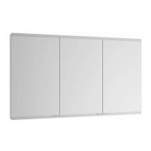 Armario con espejo Royal Modular 2.0 1400x700x120mm plateado anodizado, no iluminado, empotrado, 2 tomas Keuco