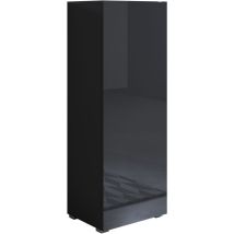Lettiemobili - Armario con Patas 2cm Vitrina Mueble de Salón Armario de pared 1 puerta 40x128x29cm Modelo Luke V1 Negro brillo
