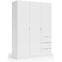 Altri - Armario blanco 121x180h cm con tres cajones y tres puertas - Agliè