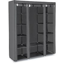 Armario de almacenamiento XXL vestidor de tejido no tejido 175 x 150 x 45 cm gris