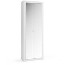 Armario de baño, 2 puertas con espejo, colección cisa. Color blanco brillante.