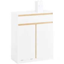 Sobuy - Armario de Baño Cesto para Ropa Sucia con 1 Cesto 1 Puerta y 1 Cajón Blanco 71 x 33 x 85 cm BZR79-W es
