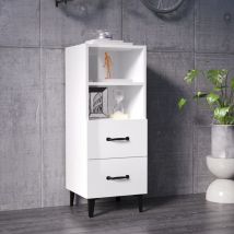 Bonnevie - Armario de cocina,Aparador Mueble de madera contrachapada blanco brillante 34,5x34x90 cm -ME85758