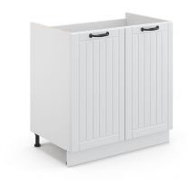 Armario bajo para fregadero Fame-Line, Blanco casa de campo, 80 cm sin encimera Vicco