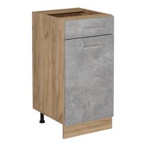 Mueble bajo de cocina R-Line, Hormigón, 40 cm sin encimera Vicco
