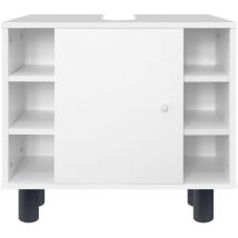 Ml-design - Armario Base de Lavabo 60x54x32 cm Blanco Mueble de Suelo Tablero de Madera mdf Estante para Base de Baño Moderno Multifuncional con 1