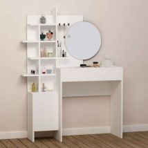 Armario de maquillaje 105x151h cm con compartimentos abiertos color blanco - Mup