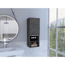 Tuhome Concept - Armario de Pared baño Mila, con estantes, Roble Gris