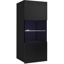 Mirjan24 - Armario de pared Tivdalu 102, Negro + Negro brillante