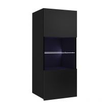 Armario de pared Tivdalu 102, Negro + Negro brillante