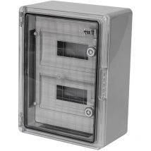 Techstore - Armario distribución 24 módulos (12x2) 300x400x170mm. Puerta transparente