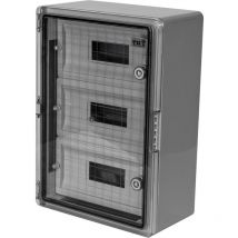 Armario distribución 42 módulos (14x3) 350X500X190mm. Puerta transparente