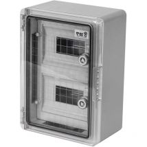 Techstore - Armario distribución 16 módulos (8x2) 250x350x150mm. Puerta transparente