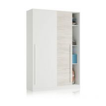 Armario Elliot 120 2 puertas correderas Blanco Artik (Blanco Mate) – Blanco Velho (ancho) x 200cm (alto)