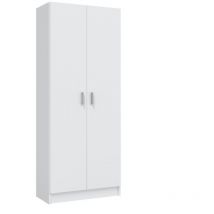 Habitdesign - Armario multiusos 2 puertas escobero blanco