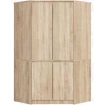 Armario esquinero AKORD S100 Roble Sonoma 100 cm con 4 puertas y 6 estantes acabado en Roble Sonoma 100x50x180 cm