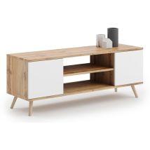 Focus - Armario Rtv 135 Cm Roble Dorado Craft - Blanco