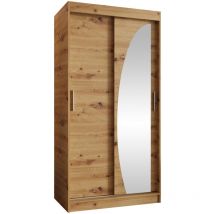 Armario Hartford 498, Roble Artisan, 200x100x62cm, Puertas de armario: Correderas, Número de estantes: 0