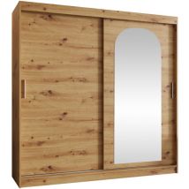 Arredamento1 - Armario Hartford 499, Roble Artisan, 200x200x62cm, Puertas de armario: Correderas, Número de estantes: 0