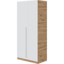 Armario juvenil 2 puertas en color roble nodi y blanco artik