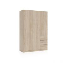 Armario Magan 3 puertas y 3 cajones Roble Canadian (ancho) x 200cm (alto)