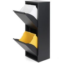 Jobgar - armario metalico de reciclaje 2 cajones negro 92x35x25cm