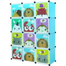 Dyhf - Skecten Armario Modular Infantil, Armario portatil,Estantería Portátil para Guardar Ropa, Zapatos, Juguetes, Azul TBOY9