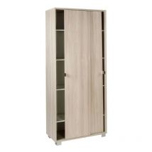 Armario multiusos con dos puertas correderas y estantes en olmo claro 82x41x h190 cm