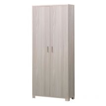 Armario multiusos slim con dos puertas y ocho baldas Olmo Claro 83x29x h190 cm