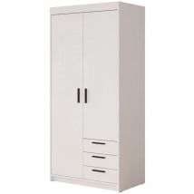 Armario Novduni 112, Blanco, 191x90x53cm, Puertas de armario: Con bisagras, Número de estantes: 0