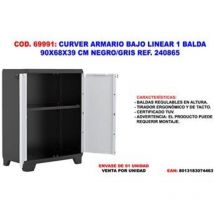 KIS - curver armario bajo linear 1 balda 90x68x39 cm negro-gris 240865