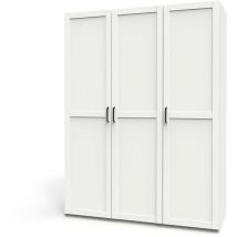 Ptarch - Armario ropero 3 puertas abatibles Coimbra acabado blanco, 200cm(alto) 150cm(ancho) 50cm(fondo)