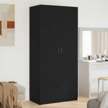 Torana - Armario ropero de madera de ingeniería roble negro 90x52x200 cm