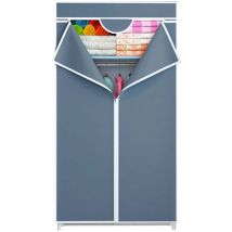 Orion91 - 7house Armario Ropero de Tela con Cremallera Gris y Blanco , Armario Ropero Pequeño y Resistente 70x45x155 cm y 10 Kg Carga Máxima ,