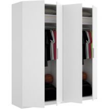 Armario de 4 puertas Blanco Brillo 204x180x52 cm - essen