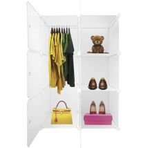 Armario Vestidor Cube Personalizable Boxed Basic Nyana Home 6 Cubos/Puertas Organización del Hogar Perchero Zapatero 110x75x47cm Blanco
