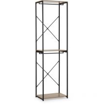 Vs Venta-stock - Armario vestidor Nerea 2 estantes 2 Barras, Color Roble/Negro