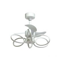 Fabrilamp - Ventilador dc karla blanco, 3 aspas, 65W+65W led