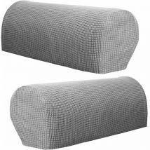 Morejieka - Armchair Arm Covers Stretch Sofa Arm Caps Armrest Covers for Chairs Furniture Protector Set of 2 (Light grey)