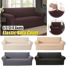 Insma - Armchair cover Elastic cover for stretch sofa in solid color (beige, 1 seat)