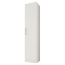 Beaux Meubles Pas Chers - Armoire 1 Porte Blanche Mutifonctions 4 Niches l 35 h 160.6 p 31.5 cm