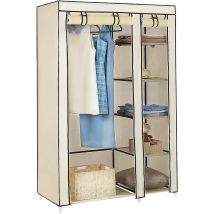Armoire 2 étagères à chaussures en tissu non tissé à porte unique-Beige
