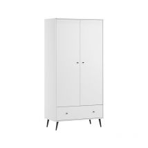 VOX - Armoire 2 portes 1 tiroir Blanca Blanc